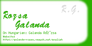 rozsa galanda business card